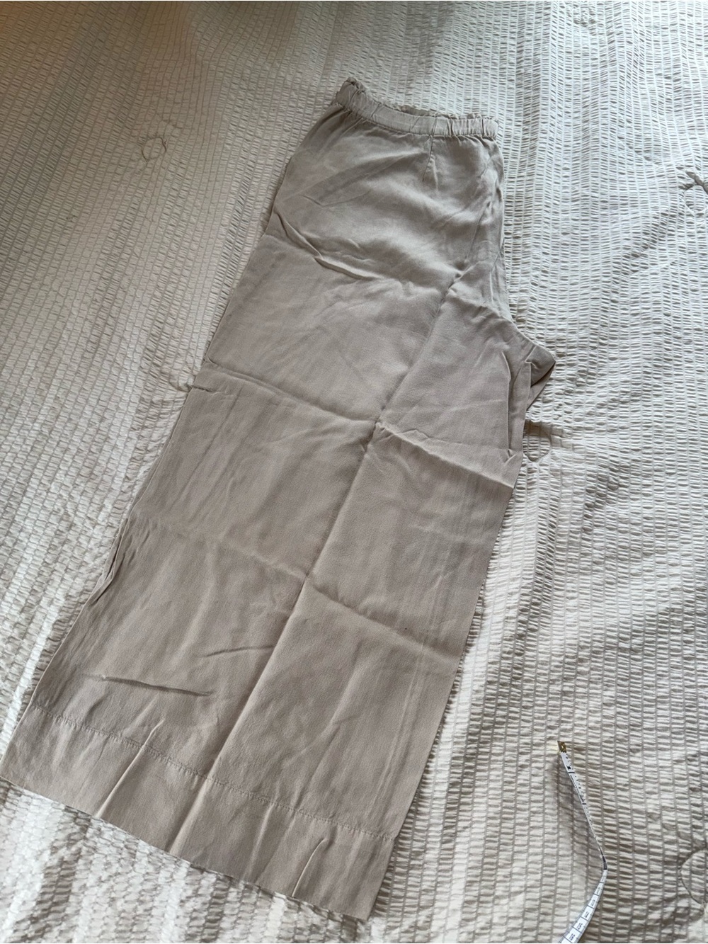 J Jill Purejill Lyocell Tan Gaucho Cropped Pants large